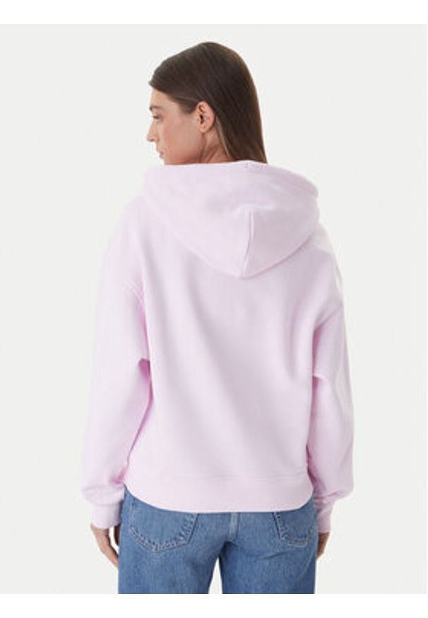 Tommy Jeans Bluza Badge DW0DW19414 Różowy Boxy Fit. Kolor: różowy. Materiał: bawełna