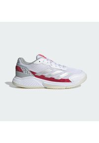 Adidas - Buty Courtquick Padel. Kolor: szary, biały, wielokolorowy, różowy. Materiał: materiał. Sport: turystyka piesza