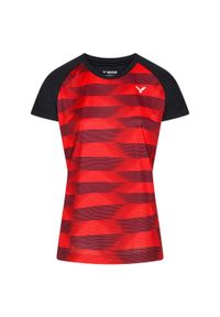 Koszulka do tenisa damska Victor T-34102 CD. Kolor: czerwony, wielokolorowy, czarny. Materiał: poliester. Sport: tenis #1