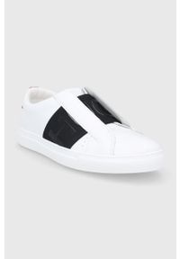 Hugo Buty skórzane kolor biały na płaskiej podeszwie. Nosek buta: okrągły. Kolor: biały. Materiał: skóra. Obcas: na płaskiej podeszwie #3