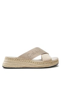 Calvin Klein Jeans Espadryle Sporty Wedge Rope Sandal Mr YW0YW01364 Beżowy. Kolor: beżowy. Materiał: materiał. Styl: sportowy #1