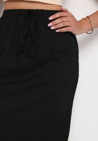 Born2be - Czarna Spódnica Maxi z Gumką w Pasie Persa. Kolor: czarny