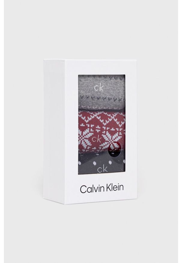 Calvin Klein - Skarpetki (3-pack). Kolor: czerwony