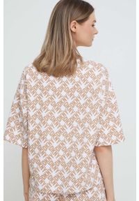 DKNY - Dkny t-shirt lounge kolor beżowy. Kolor: beżowy. Długość rękawa: krótki rękaw. Długość: krótkie #5