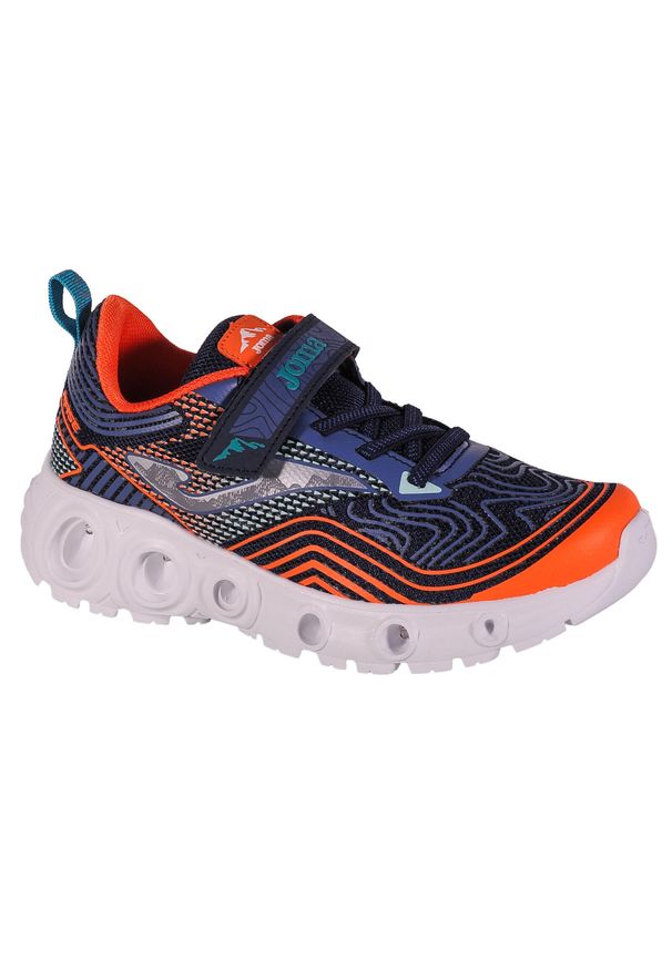Buty do chodzenia dla dzieci Joma Rase Jr. Zapięcie: rzepy. Kolor: żółty, pomarańczowy, wielokolorowy, niebieski. Materiał: materiał, syntetyk. Szerokość cholewki: normalna. Sport: turystyka piesza