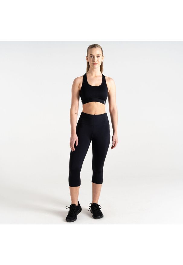 DARE 2B - Legginsy damskie Influential Active 3/4. Kolor: zielony, czarny, wielokolorowy. Materiał: poliester, tkanina, elastan, skóra. Sport: fitness