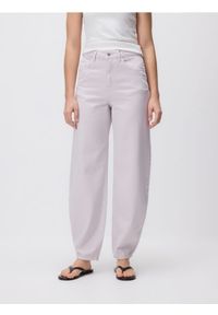Reserved - Jeansy barrel leg - różowy. Kolor: różowy #1