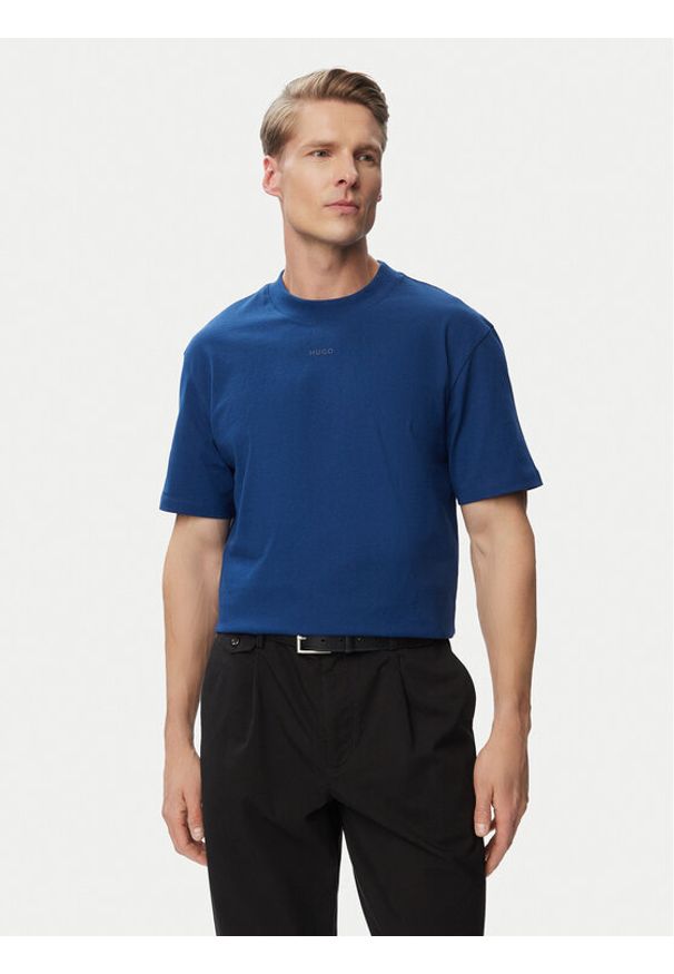 Hugo - HUGO T-Shirt Dapolino 50488330 Niebieski Regular Fit. Kolor: niebieski. Materiał: bawełna