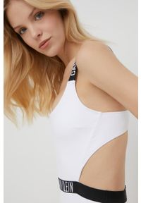 Calvin Klein strój kąpielowy kolor biały lekko usztywniona miseczka. Kolor: biały. Materiał: materiał #3