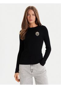 Morgan Sweter 252-MRAYU Czarny Slim Fit. Kolor: czarny. Materiał: syntetyk