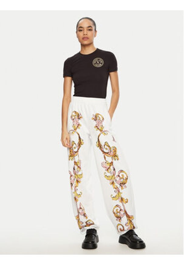 Versace Jeans Couture T-Shirt 78HAHT00 Czarny Regular Fit. Kolor: czarny. Materiał: bawełna