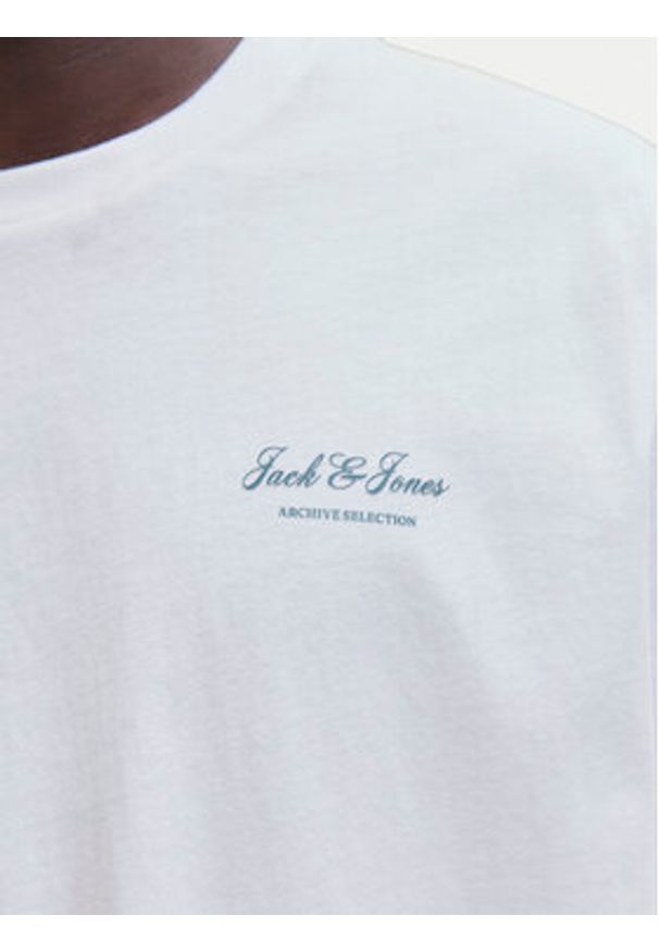 Jack & Jones T-Shirt Earchive 12287990 Biały Regular Fit. Kolor: biały. Materiał: bawełna
