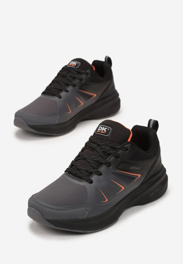 Born2be - Ciemnoszare Sznurowane Buty Sportowe Soft Shell Irushe. Kolor: szary. Materiał: materiał. Obcas: na płaskiej podeszwie