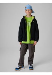 4f - 4F Kurtka softshell wiatroodporna membrana 5000 chłopięca - czarna 146 (10-11 lat). Okazja: na uczelnię. Kolor: czarny. Materiał: softshell. Sezon: lato #2