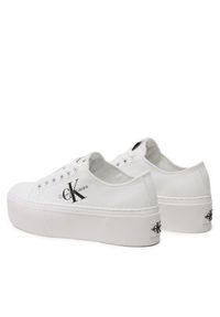 Calvin Klein Jeans Tenisówki Cupsole Low Txt YW0YW01033 Biały. Kolor: biały. Materiał: materiał