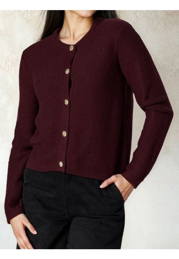 Sinsay - Sweter z ozdobnymi guzikami - czerwony. Kolor: czerwony