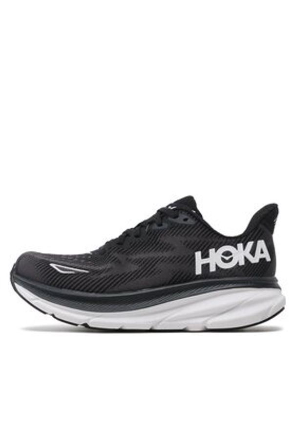 HOKA - Hoka Buty do biegania Clifton 9 Wide 1132211 Czarny. Kolor: czarny. Materiał: materiał