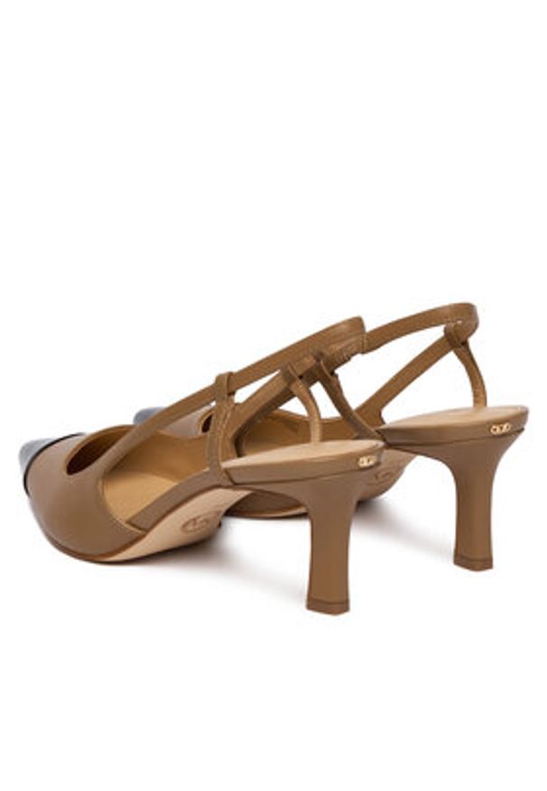 MICHAEL Michael Kors Czółenka Alora Toe Cao Mid Sling 40R6AOMS1L Brązowy. Kolor: brązowy. Materiał: skóra