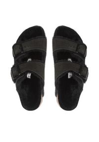 Birkenstock Klapki Arizona Shearling 0752663 Czarny. Kolor: czarny. Materiał: welur, skóra