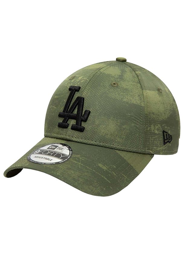 Czapka z daszkiem męska New Era MLB 9FORTY Los Angeles Dodgers Print Cap. Kolor: zielony. Wzór: nadruk