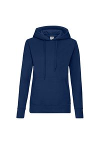 FRUIT OF THE LOOM - Bluza Damska Z Kapturem. Typ kołnierza: kaptur. Kolor: niebieski