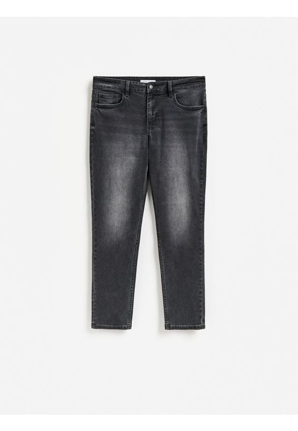 Reserved - Jeansy slim fit z efektem sprania - szary. Kolor: szary