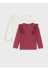 Sinsay - Koszulki z długimi rękawami 2 pack - kremowy. Kolor: kremowy. Długość rękawa: długi rękaw. Długość: długie #1