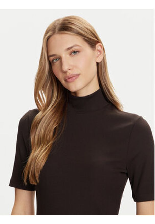 Marc O'Polo Golf M08 2076 51177 Brązowy Slim Fit. Typ kołnierza: golf, polo. Kolor: brązowy