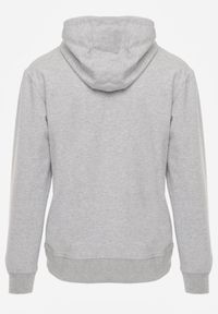 Born2be - Szara Bluza z Kapturem i Kieszenią Typu Kangur Aqialei. Okazja: na co dzień. Typ kołnierza: kaptur. Kolor: szary. Materiał: jeans, dresówka. Wzór: gładki. Styl: casual #3