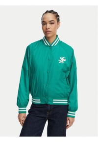 TOMMY HILFIGER - Tommy Hilfiger Kurtka bomber Logo Appliqué WW0WW48618 Zielony Regular Fit. Kolor: zielony. Materiał: syntetyk #1