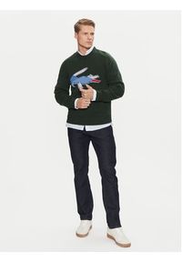 Lacoste Sweter AH3145 Zielony Classic Fit. Kolor: zielony. Materiał: wełna