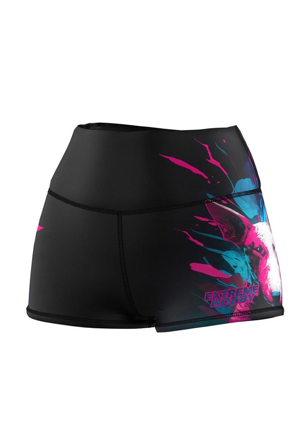 Spdenki sportowe damskie do jogi fitnessu EXTREME HOBBY VIVID BULLTERRIER. Kolor: czarny. Materiał: poliester, elastan. Długość: krótkie. Sport: joga i pilates, fitness