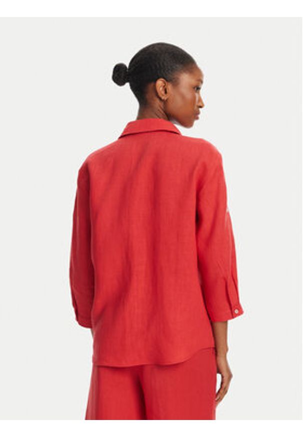 Marella Koszula Boboli1 2515111232 Czerwony Regular Fit. Kolor: czerwony. Materiał: len