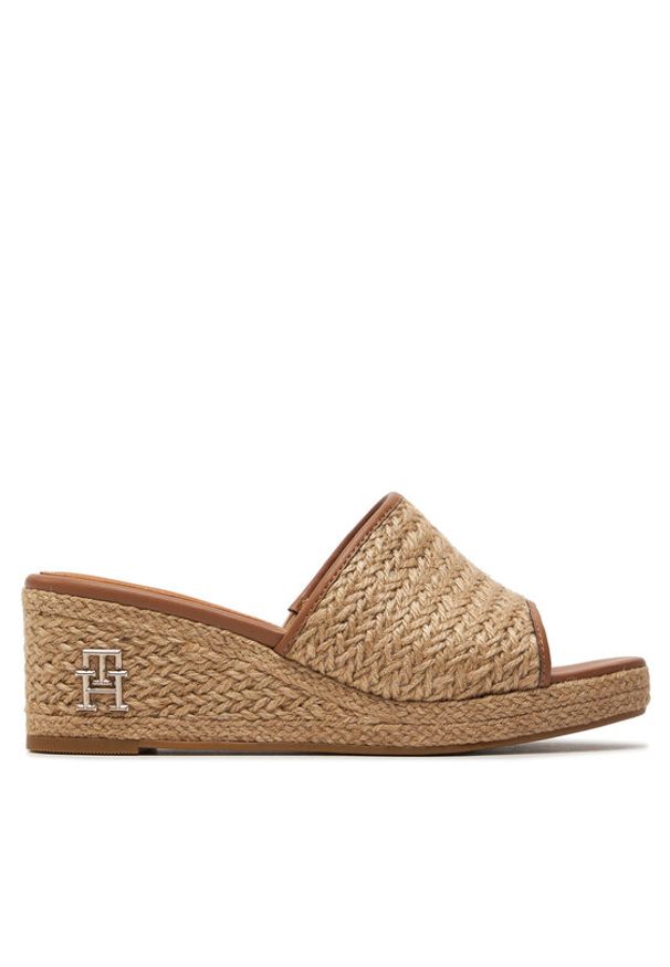 TOMMY HILFIGER - Tommy Hilfiger Espadryle Th Rope Wedge Sandal FW0FW07927 Beżowy. Kolor: beżowy. Materiał: materiał