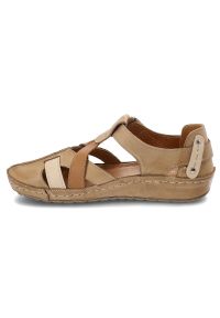 Beżowe Sandały Armodo Wygodne Obuwie Damskie. Kolor: beżowy. Sezon: lato. Obcas: na obcasie. Styl: boho. Wysokość obcasa: niski #6