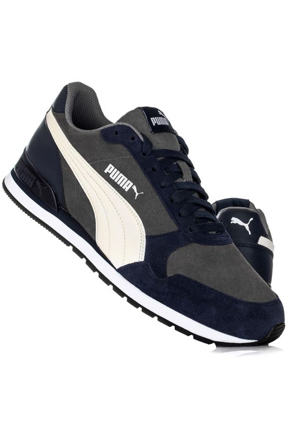 Puma - Buty męskie sportowe do chodzenia PUMA ST RUNNER V2 SD. Zapięcie: sznurówki. Kolor: wielokolorowy, biały, niebieski, szary. Materiał: syntetyk, tkanina, materiał. Szerokość cholewki: normalna. Sport: turystyka piesza