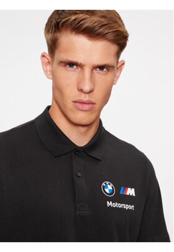 Puma Polo Bmw Mms Ess 621312 Czarny Regular Fit. Typ kołnierza: polo. Kolor: czarny. Materiał: bawełna