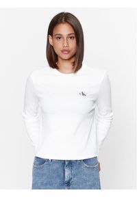 Bluzka Calvin Klein Jeans. Kolor: biały. Materiał: bawełna #1