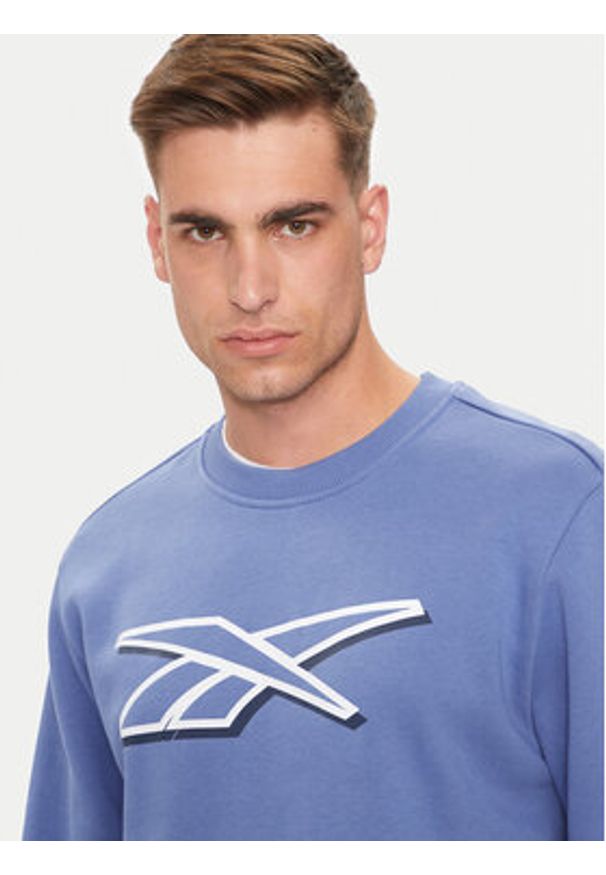 Reebok Bluza Vector Logo 100202411 Niebieski Regular Fit. Kolor: niebieski. Materiał: bawełna
