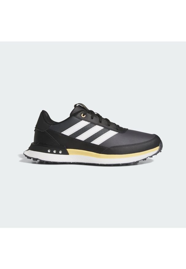 Adidas - Buty S2G Spikeless Leather 24 Golf. Kolor: biały, wielokolorowy, czarny. Materiał: skóra. Szerokość cholewki: normalna. Sport: golf