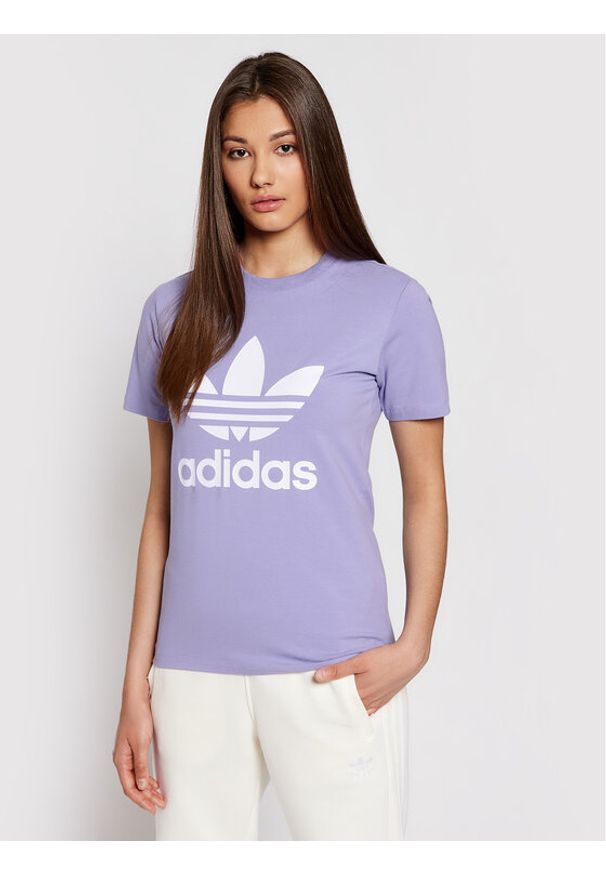 Adidas - adidas T-Shirt adicolor Classics Trefoil GN2905 Fioletowy Regular Fit. Kolor: fioletowy. Materiał: bawełna