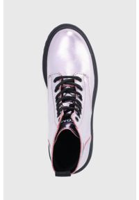 Tommy Jeans Workery skórzane EN0EN01574.0JV damskie kolor różowy na płaskim obcasie. Nosek buta: okrągły. Zapięcie: sznurówki. Kolor: różowy. Materiał: skóra. Obcas: na obcasie. Wysokość obcasa: niski #5