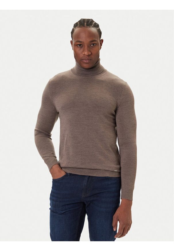 JOOP! Golf 17 JK-04Donte 30032604 Brązowy Modern Fit. Typ kołnierza: golf. Kolor: brązowy. Materiał: wełna