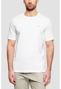 Guess - GUESS Biały bawełniany t-shirt męski Patch, Rozmiar L. Okazja: na co dzień. Kolor: biały. Materiał: bawełna. Styl: casual, klasyczny #1
