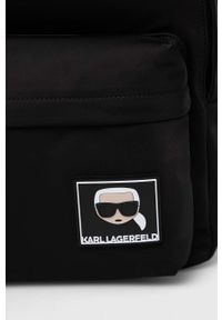 Karl Lagerfeld plecak kolor czarny duży z aplikacją. Kolor: czarny. Materiał: materiał. Wzór: aplikacja #4