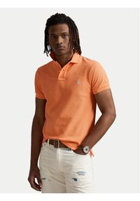 Polo Ralph Lauren Polo 710536856448 Pomarańczowy Slim Fit. Typ kołnierza: polo. Kolor: pomarańczowy. Materiał: bawełna