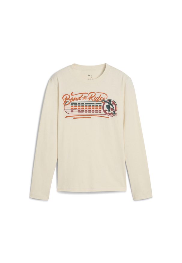 Puma - Młodzieżowa koszulka MID90S z długim rękawem PUMA. Kolor: wielokolorowy, biały, beżowy. Długość rękawa: długi rękaw. Długość: długie. Sezon: lato. Sport: joga i pilates