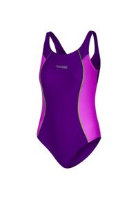 Strój jednoczęściowy pływacki młodzieżowy Aqua Speed Luna. Kolor: różowy, zielony, wielokolorowy, fioletowy #1