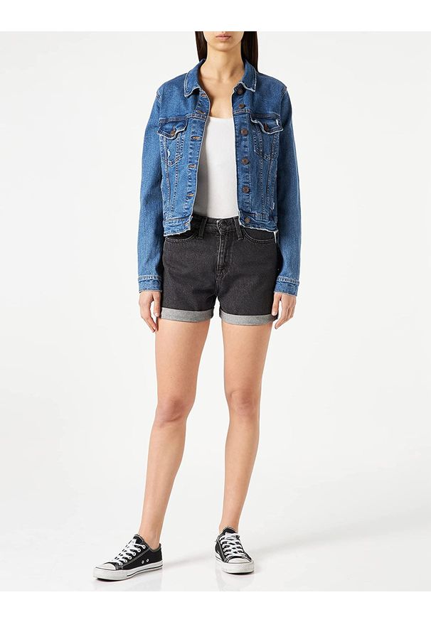 Lee - LEE MOM SHORT DAMSKIE SZORTY JEANSOWE L37MCNPV 112108019. Materiał: jeans