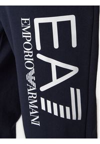 EA7 Emporio Armani Spodnie dresowe 7M001415 AF22266 UB102 Granatowy Regular Fit. Kolor: niebieski. Materiał: bawełna #4